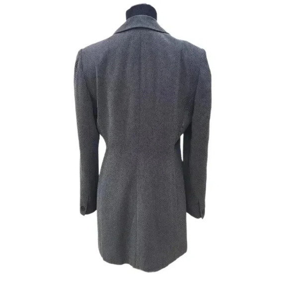 VINTAGE LARRY LEVINE Mid Length BLAZER, Black/Gray, Women's 8 - Picture 3 of 8